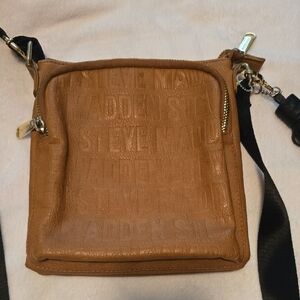 Steve Madden Brown Embossed Messenger Bag
